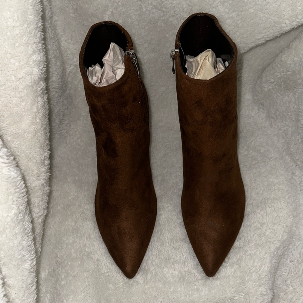 Nine West Suede Chocolate Ankle Boots.